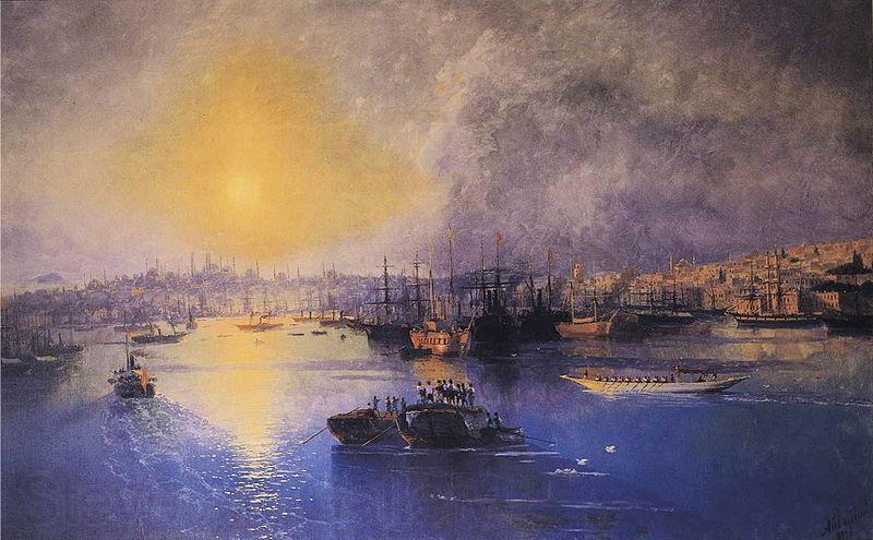 Ivan Aivazovsky Constantinople Sunset Norge oil painting art